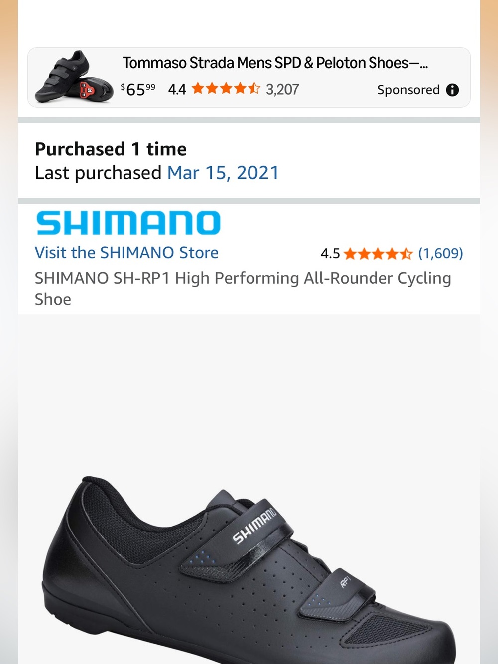 Shimano Black Road Cycling Shoe with Dual Hook-and-Loop Straps - Picture 4 of 5